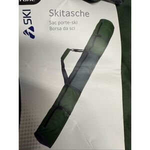 New Crane Ski Bag 72” X 11” Zip Green Gray  NWT Waterproof Padded on The Middle